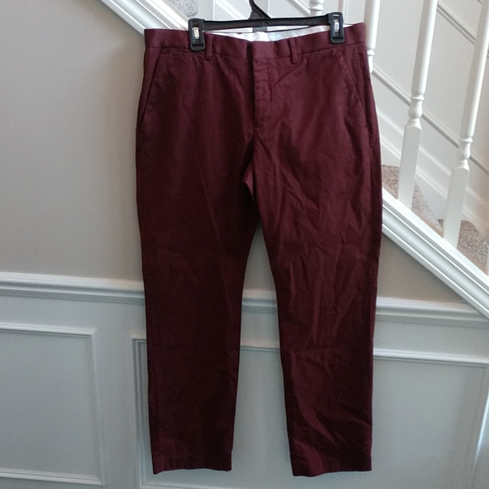 Express Mens Burgundy Dress Pants 33 32 New